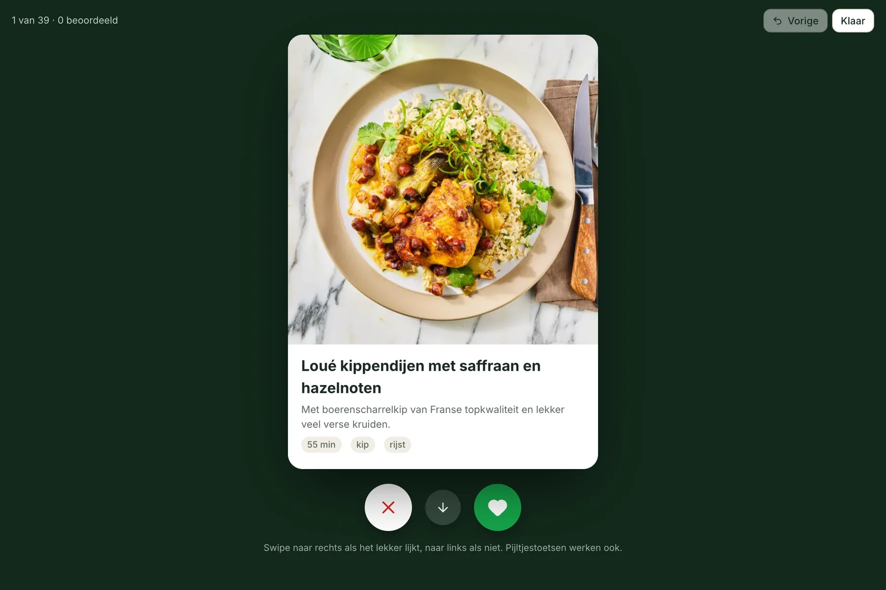 Recepten swipen met het hele gezin